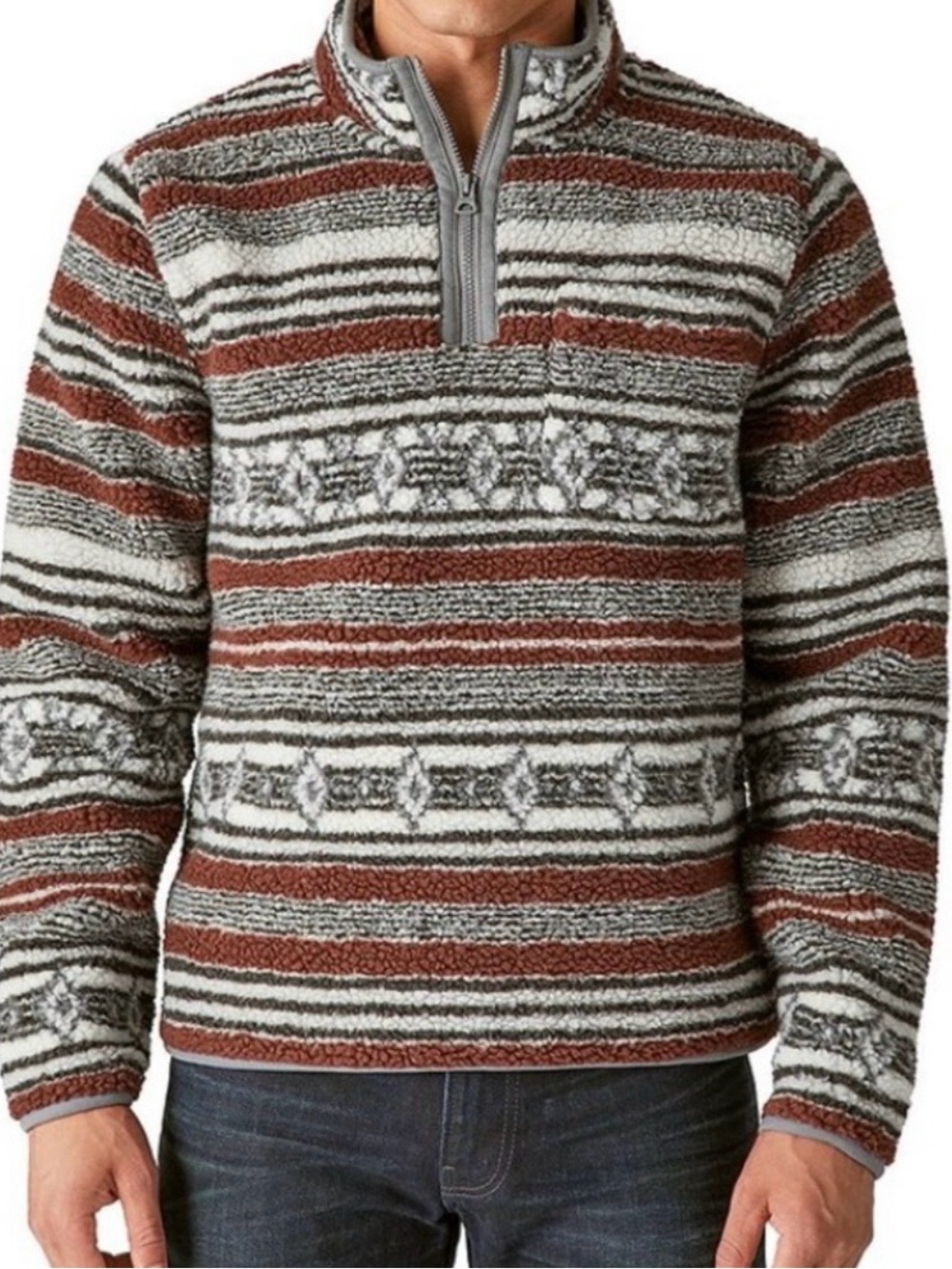 Lucky Brand - Sherpa Men’s Quarter Zip Hoodie.  Size M